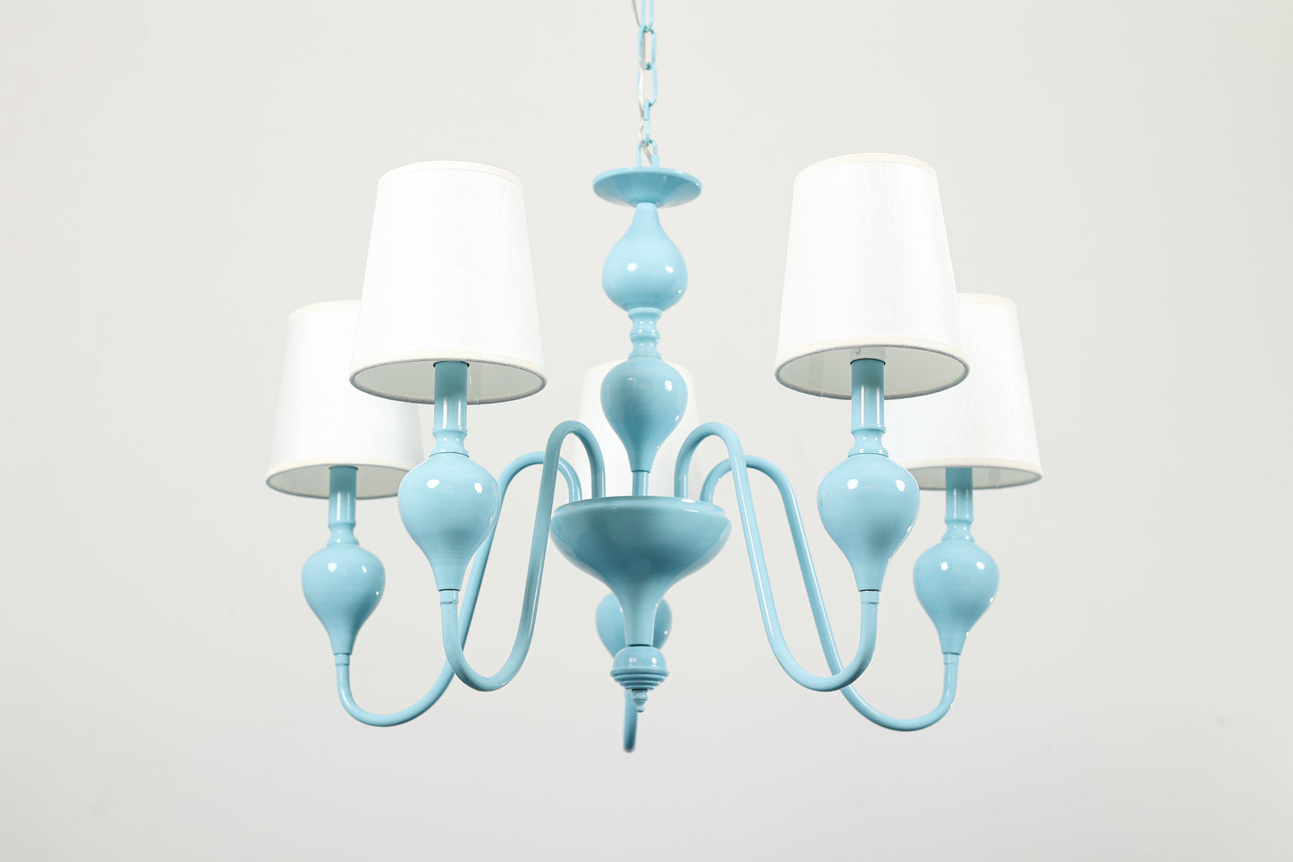 Chandelier 5 Lights Metal 72×60cm Blue - نجفة 5 لمبة معدن 72×60 سم لبني