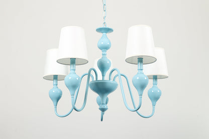 Chandelier 5 Lights Metal 72×60cm Blue - نجفة 5 لمبة معدن 72×60 سم لبني