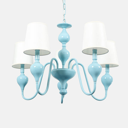 Chandelier 5 Lights Metal 72×60cm Blue - نجفة 5 لمبة معدن 72×60 سم لبني