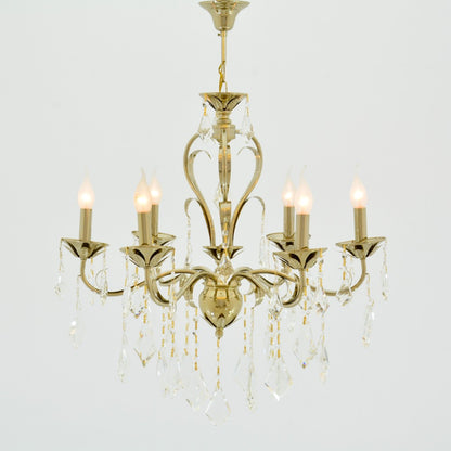 Butterfly Chandelier, 6 Lights, Metal, 65×80cm - Solitaire Gold-نجفة فراشة، 6 لمبة، معدن، 65×80 سم - سوليتير ذهبي