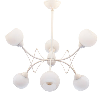 Nevada 6 Light white chandelier
