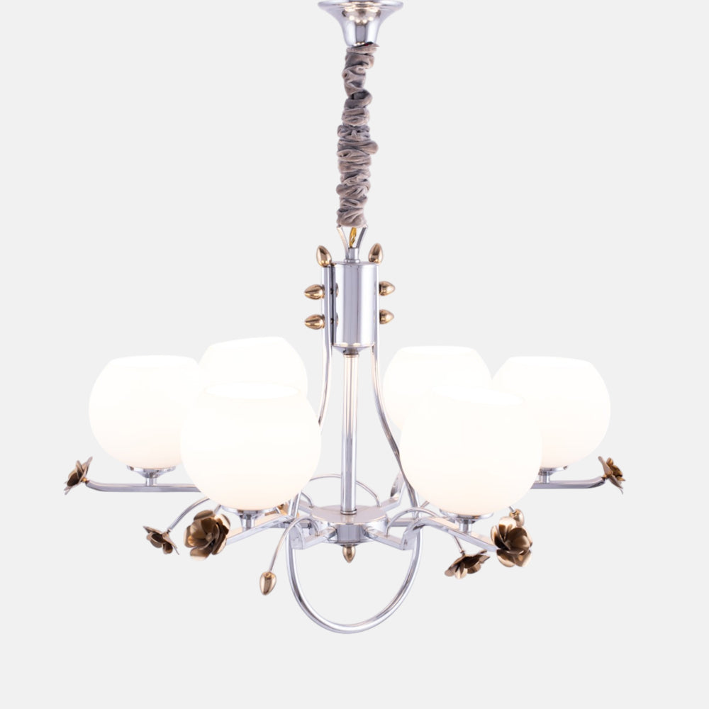 Racket Chandelier, 6 Lights - Chrome