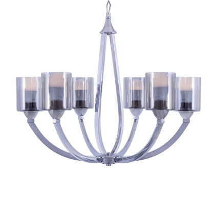 Candle Chandelier, 6 Lights - Chrome