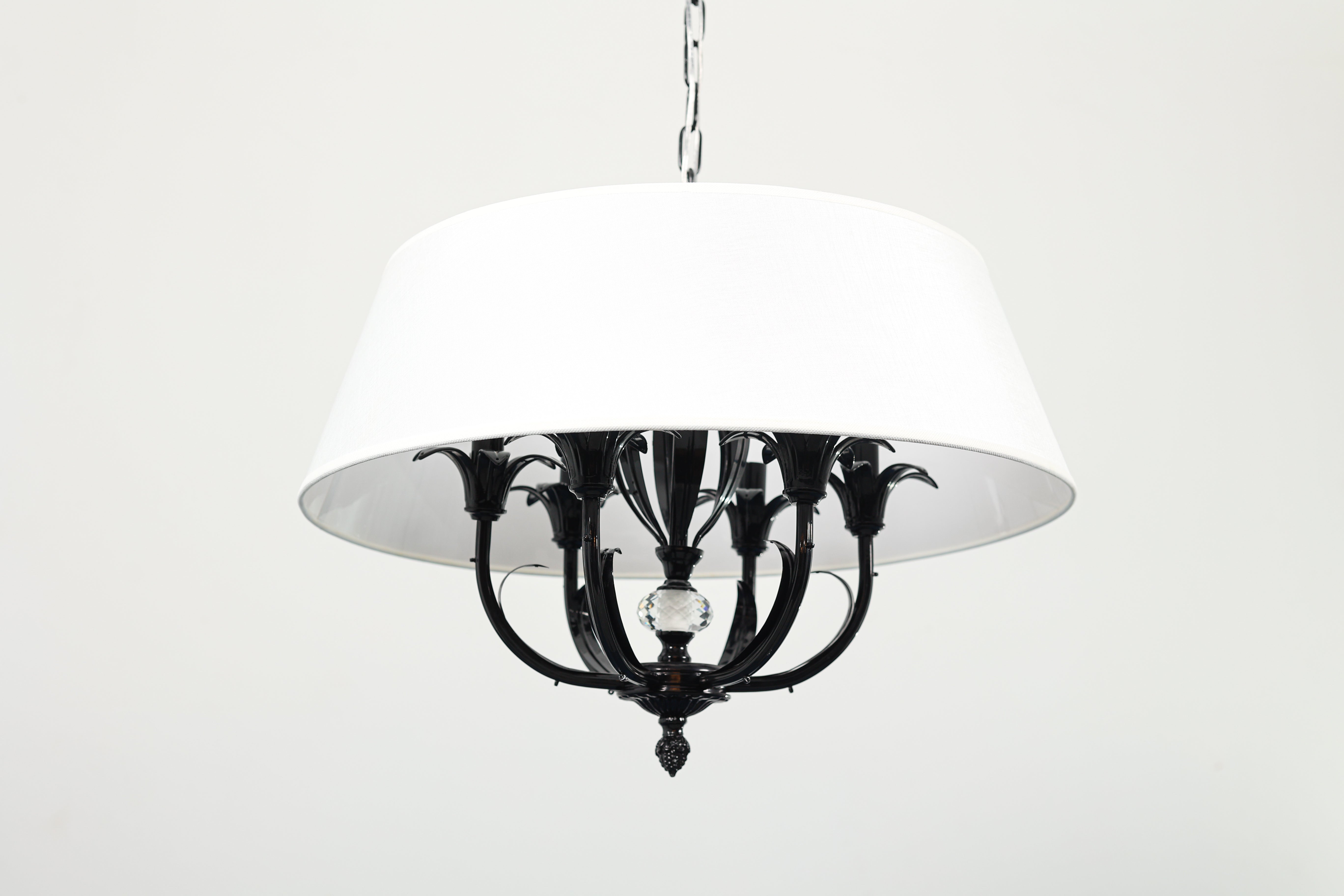 Chandelier 6 Lights Metal 60×50cm Black - نجفة 6 لمبة معدن 60×50 سم أسود