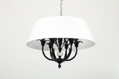 Chandelier 6 Lights Metal 60×50cm Black - نجفة 6 لمبة معدن 60×50 سم أسود
