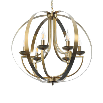 Chandelier, 6 Lights, Metal, 60×70cm - Oxide