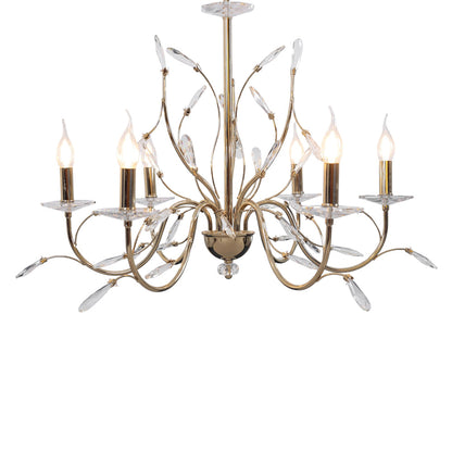 Seraphina Chandelier, 6 Lights, Metal, 82×65cm - Solitaire Gold-نجفة سيرافينا، 6 لمبة، معدن، 82×65 سم - سوليتير ذهبي