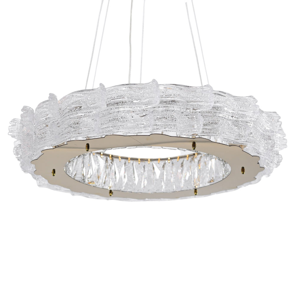 Noelle LED Chandelier, Stainless Steel, 60×70cm - Solitaire Gold-نجفة ليد نويل، استانلس ستيل، 60×70 سم - سوليتير ذهبي