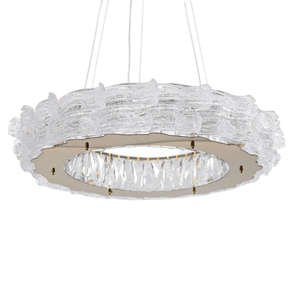 Noelle LED Chandelier, Stainless Steel, 60×70cm - Solitaire Gold-نجفة ليد نويل، استانلس ستيل، 60×70 سم - سوليتير ذهبي