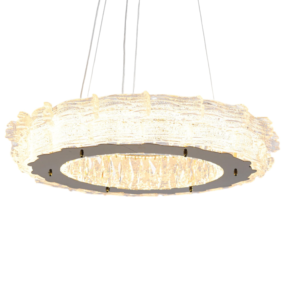 Noelle LED Chandelier, Stainless Steel, 60×70cm - Solitaire Gold-نجفة ليد نويل، استانلس ستيل، 60×70 سم - سوليتير ذهبي