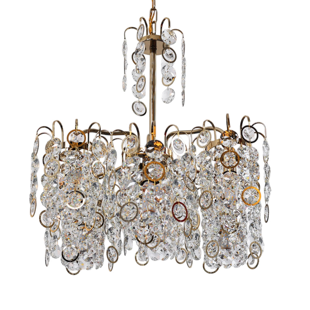 Bellora Chandelier, 6 Lights, Metal, 60×70cm - Solitaire Gold-نجفة بيلورا، 6 لمبة، معدن، 60×70 سم - سوليتير ذهبي