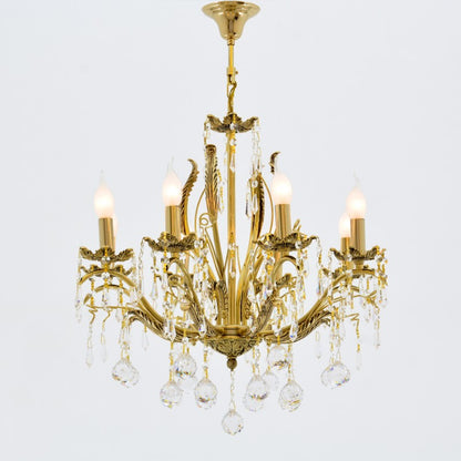Celestia Chandelier, 8 Lights, Metal, 65×72cm - Solitaire Gold-نجفة سيليستيا، 8 لمبة، معدن، 65×72 سم - سوليتير ذهبي