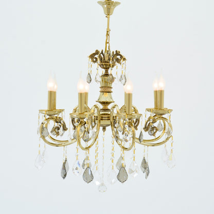 Nancy Chandelier, 8 Lights, Metal, 65×75cm - Solitaire Gold-نجفة نانسي، 8 لمبة، معدن، 65×75 سم - سوليتير ذهبي