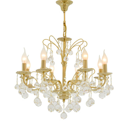 Flow Chandelier, 8 Lights, Metal, 68×80cm - Solitaire Gold-نجفة فلو، 8 لمبة، معدن، 68×80 سم - سوليتير ذهبي