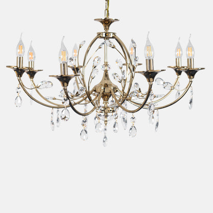 Lokia Chandelier, 8 Lights, Metal, 80×65cm - Solitaire Gold