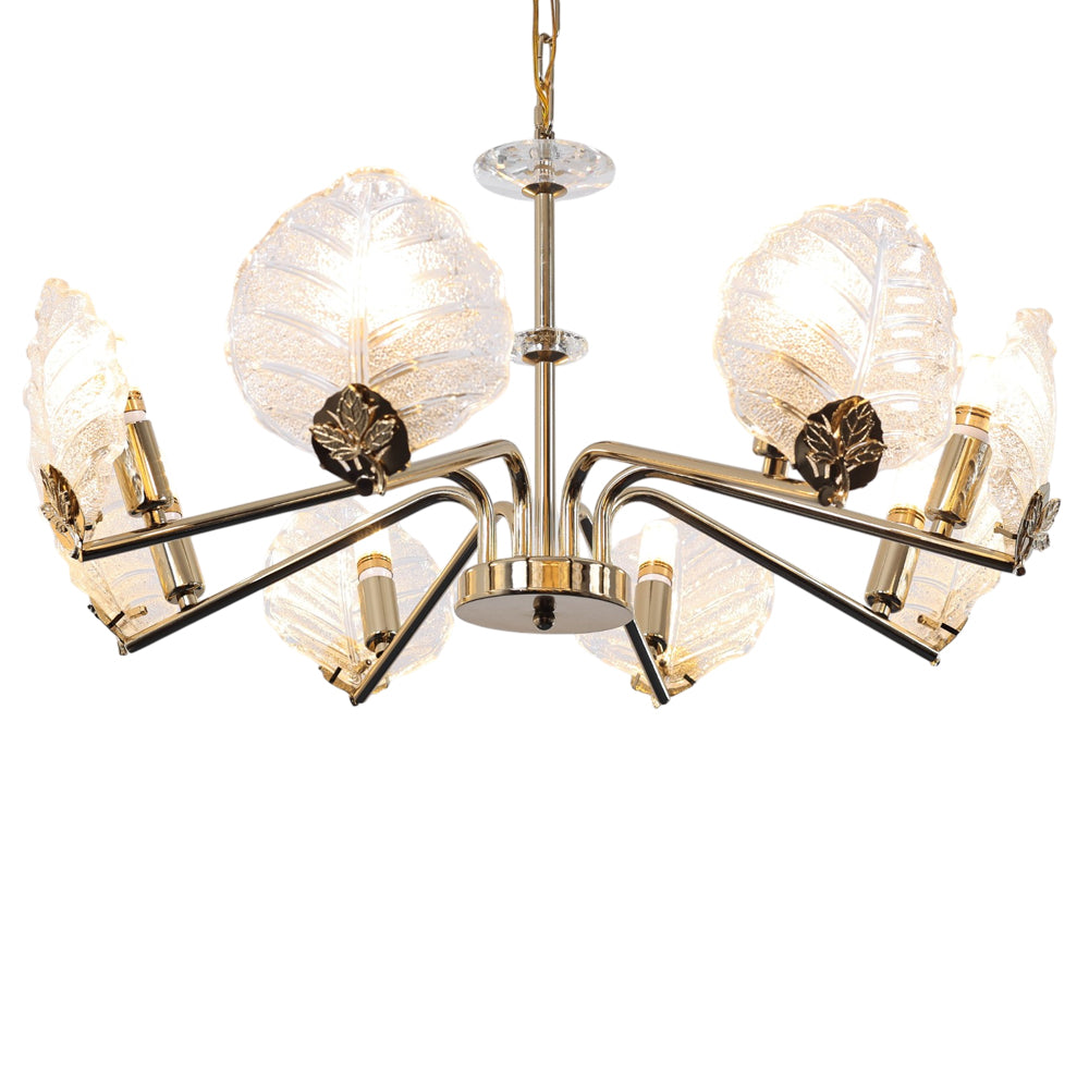 Ophelia Chandelier, 8 Lights, Metal, 65×65cm - Solitaire Gold-نجفة أوفيليا، 8 لمبة، معدن، 65×65 سم - سوليتير ذهبي