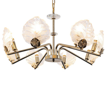 Ophelia Chandelier, 8 Lights, Metal, 65×65cm - Solitaire Gold-نجفة أوفيليا، 8 لمبة، معدن، 65×65 سم - سوليتير ذهبي