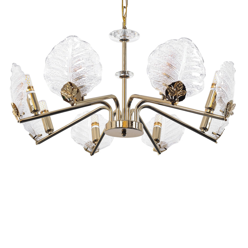 Ophelia Chandelier, 8 Lights, Metal, 65×65cm - Solitaire Gold-نجفة أوفيليا، 8 لمبة، معدن، 65×65 سم - سوليتير ذهبي