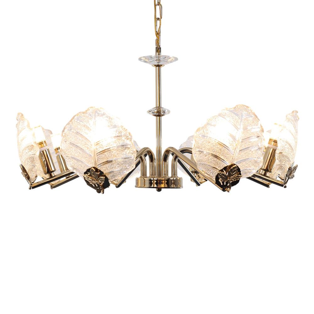Ophelia Chandelier, 8 Lights, Metal, 65×65cm - Solitaire Gold-نجفة أوفيليا، 8 لمبة، معدن، 65×65 سم - سوليتير ذهبي