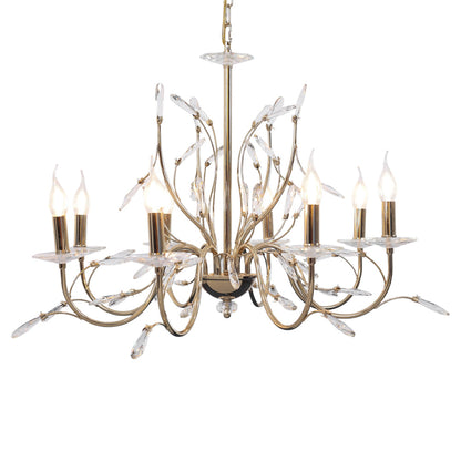 Seraphina Chandelier, 8 Lights, Metal, 85×65cm - Solitaire Gold-نجفة سيرافينا، 8 لمبة، معدن، 85×65 سم - سوليتير ذهبي