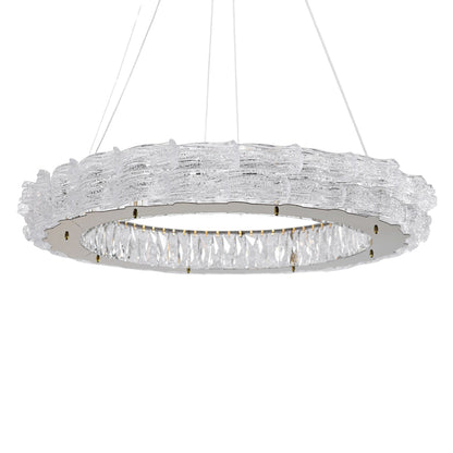 Noelle LED Chandelier, Stainless Steel, 80×80cm - Solitaire Gold-نجفة ليد نويل، استانلس ستيل، 80×80 سم - سوليتير ذهبي