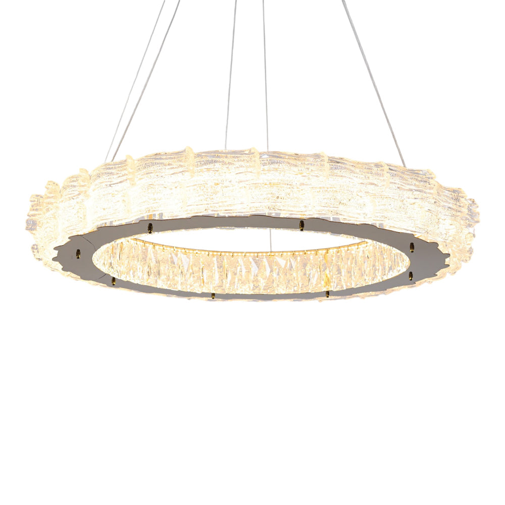 Noelle LED Chandelier, Stainless Steel, 80×80cm - Solitaire Gold-نجفة ليد نويل، استانلس ستيل، 80×80 سم - سوليتير ذهبي