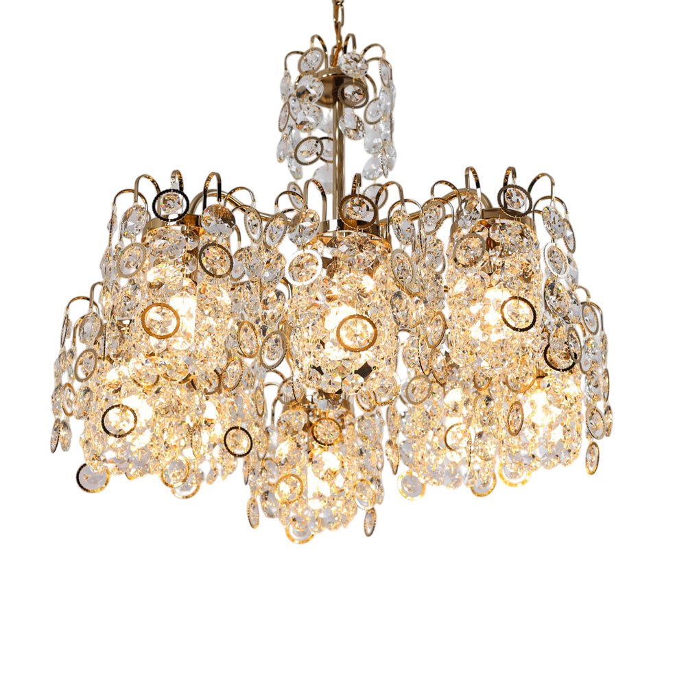 Bellora Chandelier, 8 Lights, Metal, 69×70cm - Solitaire Gold-نجفة بيلورا، 8 لمبة، معدن، 69×70 سم - سوليتير ذهبي