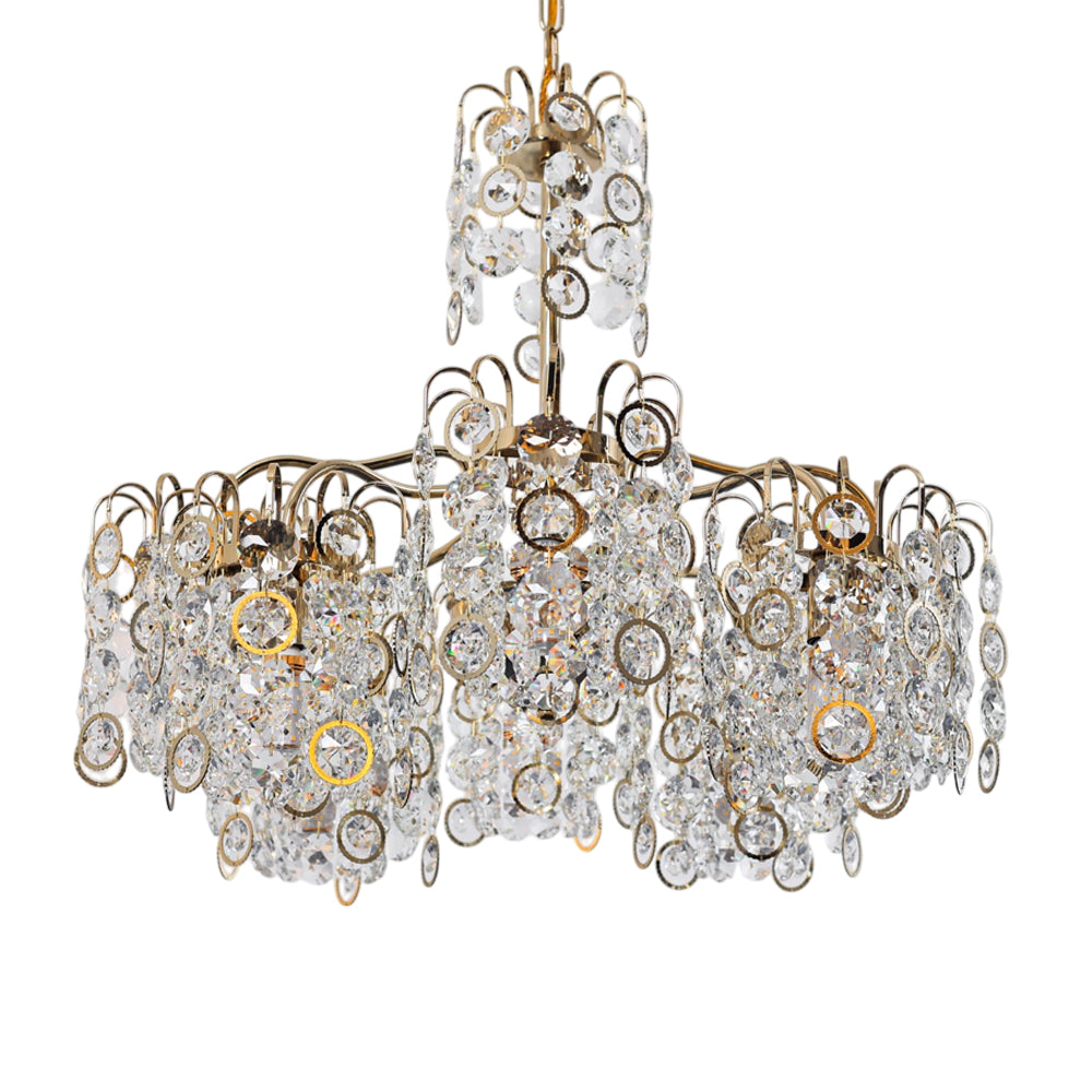 Bellora Chandelier, 8 Lights, Metal, 69×70cm - Solitaire Gold-نجفة بيلورا، 8 لمبة، معدن، 69×70 سم - سوليتير ذهبي