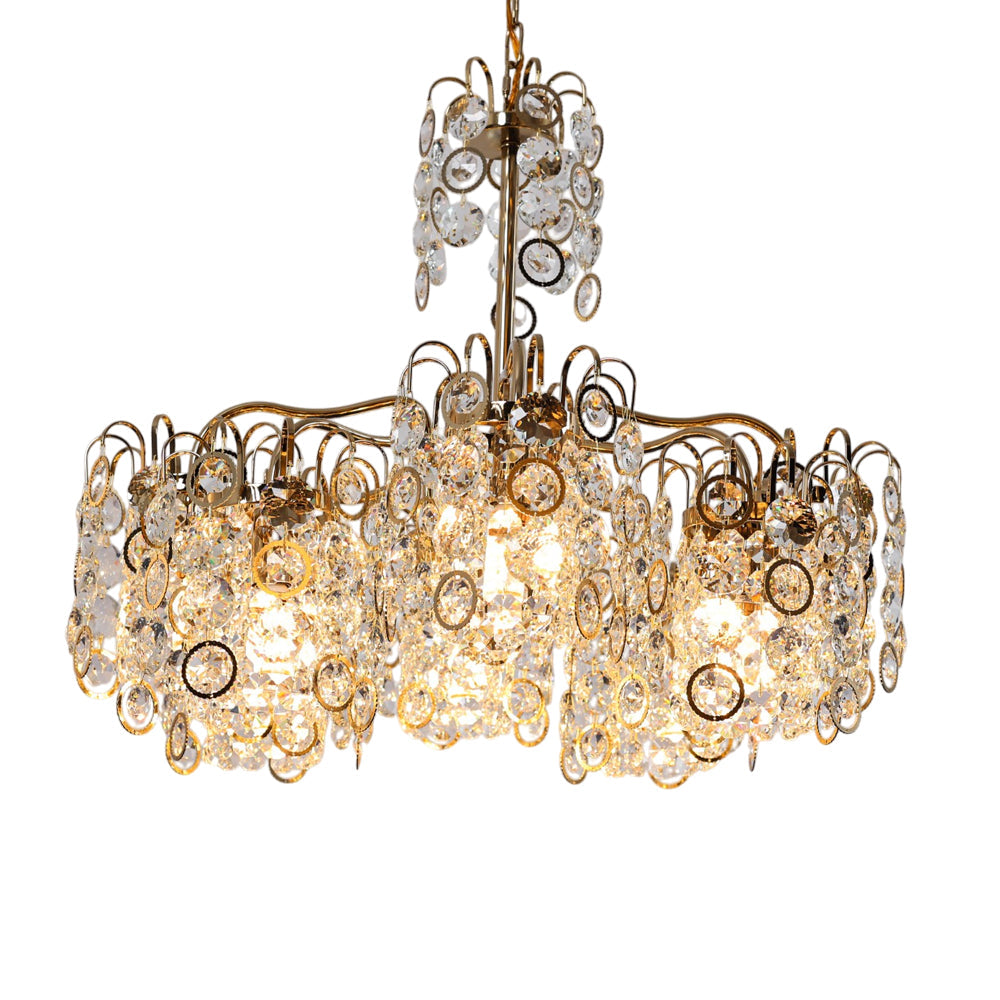 Bellora Chandelier, 8 Lights, Metal, 69×70cm - Solitaire Gold-نجفة بيلورا، 8 لمبة، معدن، 69×70 سم - سوليتير ذهبي