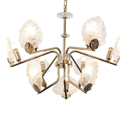 Ophelia Chandelier, 9 Lights, Metal, 65×60cm - Solitaire Gold-نجفة أوفيليا، 9 لمبة، معدن، 65×60 سم - سوليتير ذهبي