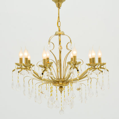 Da Vinci  Chandelier, 10 Lights, Metal, 70×65cm - Solitaire Gold-نجفة دافينشي، 10 لمبة، معدن، 70×65 سم - سوليتير ذهبي