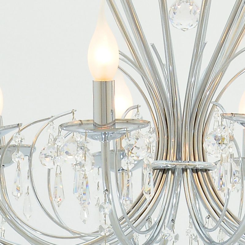 Kora10 Chandelier, 10 Lights, Metal, 65×80cm - Chrome