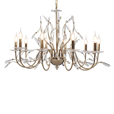Seraphina Chandelier, 10 Lights, Metal, 96×90cm - Solitaire Gold-نجفة سيرافينا، 10 لمبة، معدن، 96×90 سم - سوليتير ذهبي