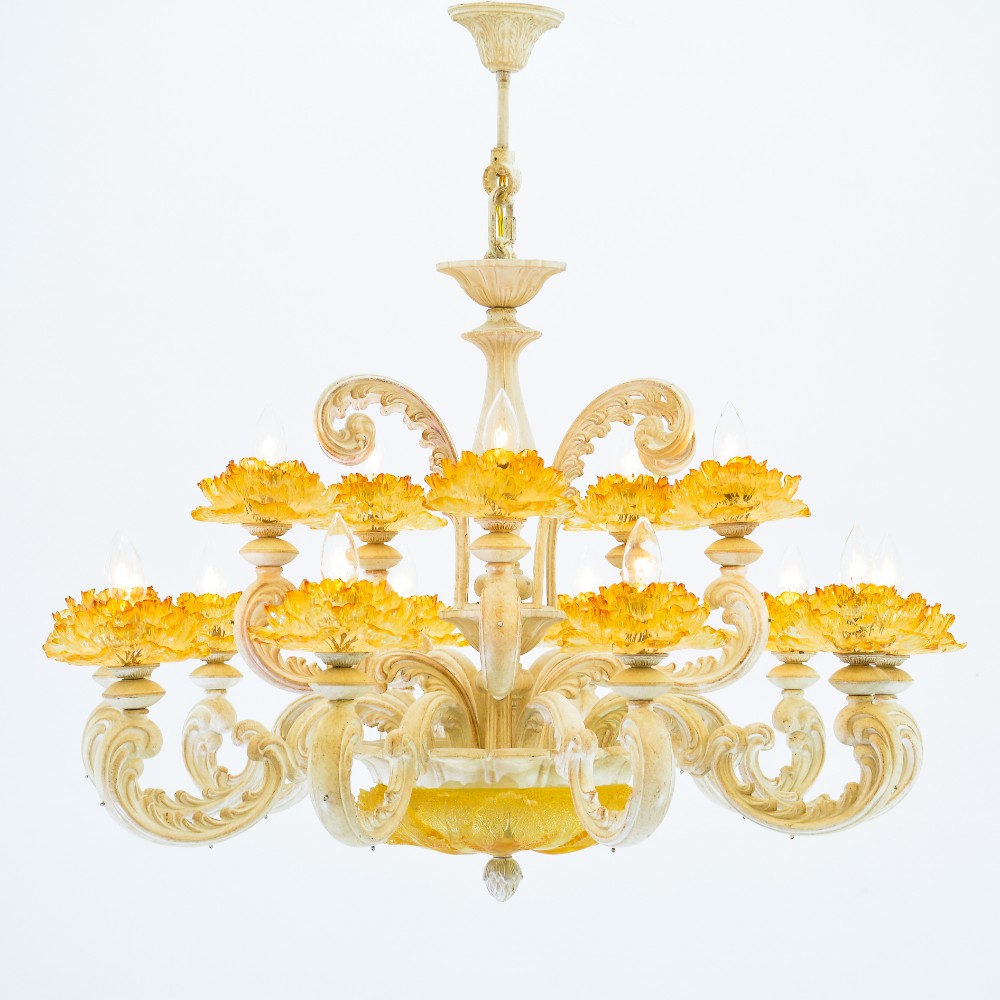 نجفة ماديسون البيضاء ذات 15 لمبة