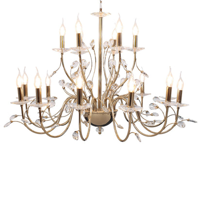 Seraphina Chandelier, 18 Lights, Metal, 95×75cm - Solitaire Gold-نجفة سيرافينا، 18 لمبة، معدن، 95×75 سم - سوليتير ذهبي