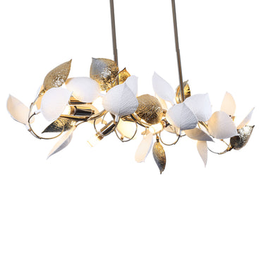 Leaves Chandelier, 8 Lights, Metal, 80×100cm, Solitaire Gold - 5796