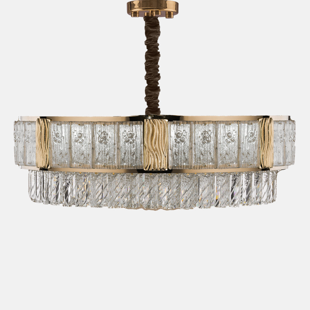 Kara Chandelier, 9 Lights, Metal, 60×50cm - Solitaire Gold