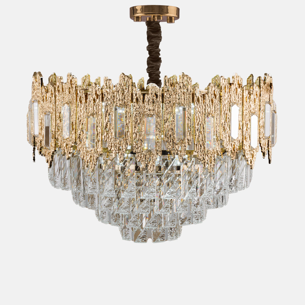 Polo Chandelier, 9 Lights, Metal, 65×50cm - Solitaire Gold