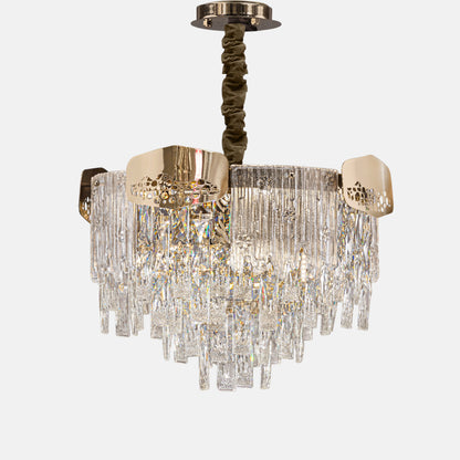 Beehive Chandelier, 8 Lights, Metal/Stainless Steel, 60×50cm - Solitaire Gold