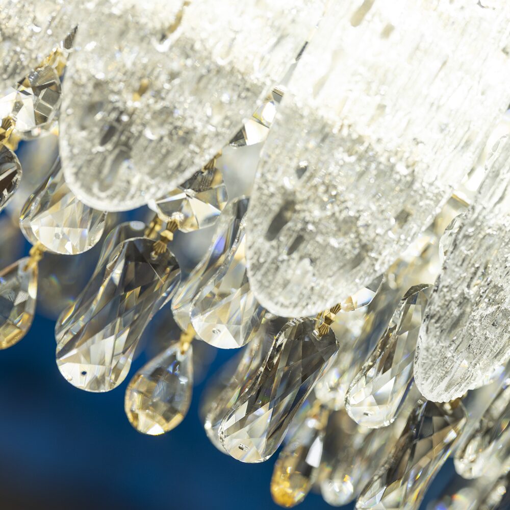 Giulio LED Chandelier, Metal/Stainless Steel, 80×50cm - Solitaire Gold