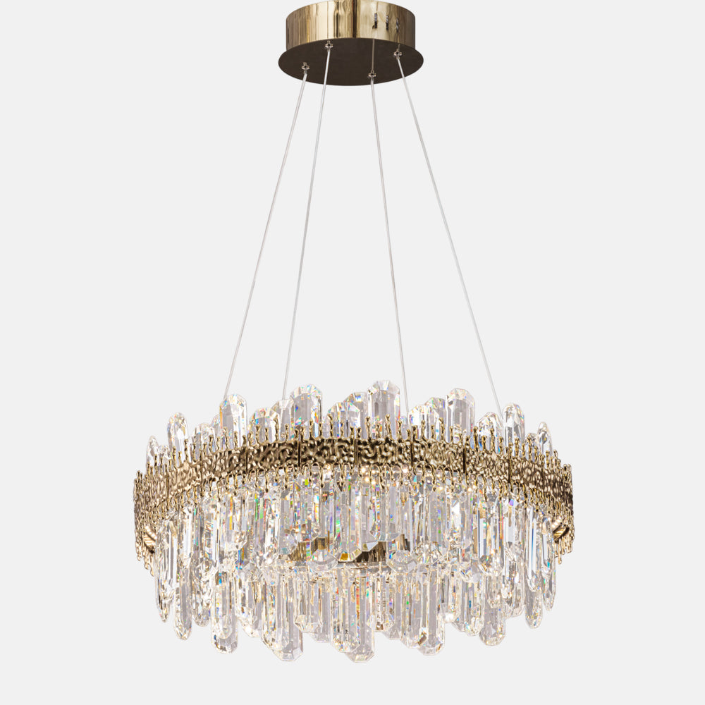 Candle LED Chandelier, Metal/Stainless Steel, 80×50cm - Solitaire Gold