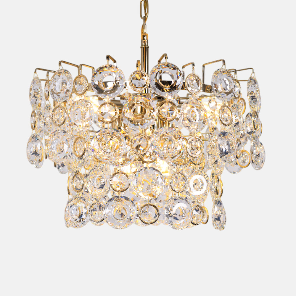 Amalia Chandelier, 6 Lights, Stainless Steel, 50×50cm - Solitaire Gold
