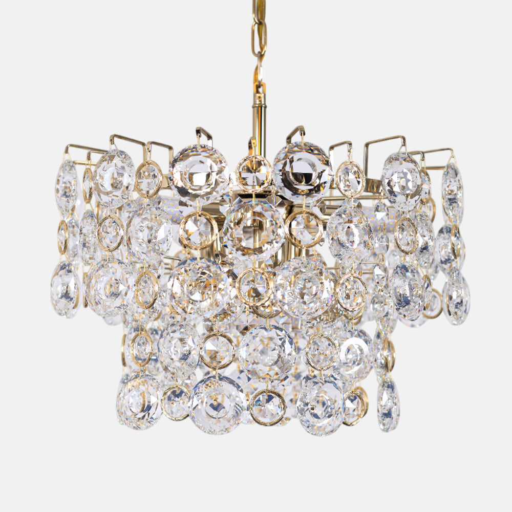 Amalia Chandelier, 6 Lights, Stainless Steel, 50×50cm - Solitaire Gold