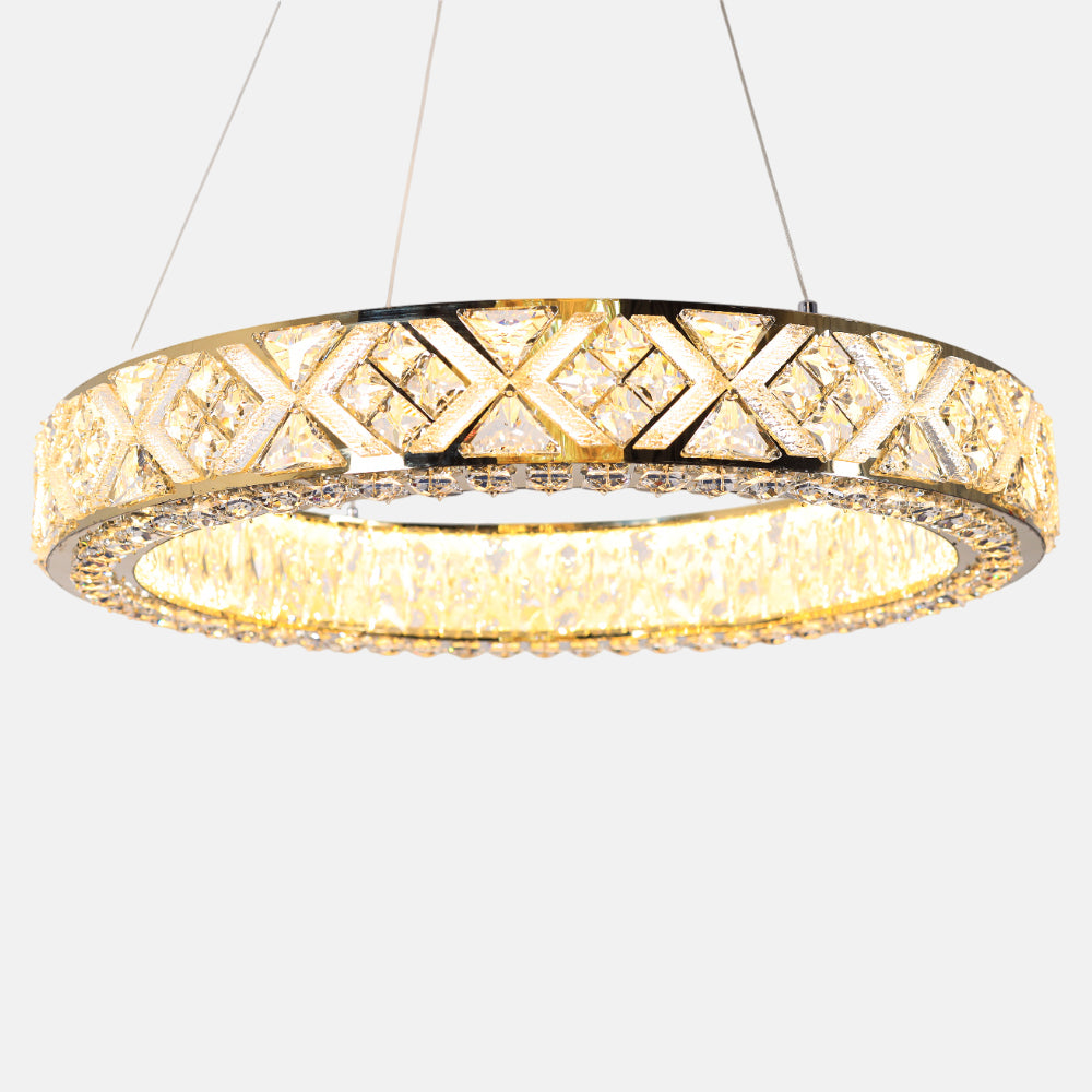 Chara Chandelier, Stainless Steel, 50×60cm - Solitaire Gold