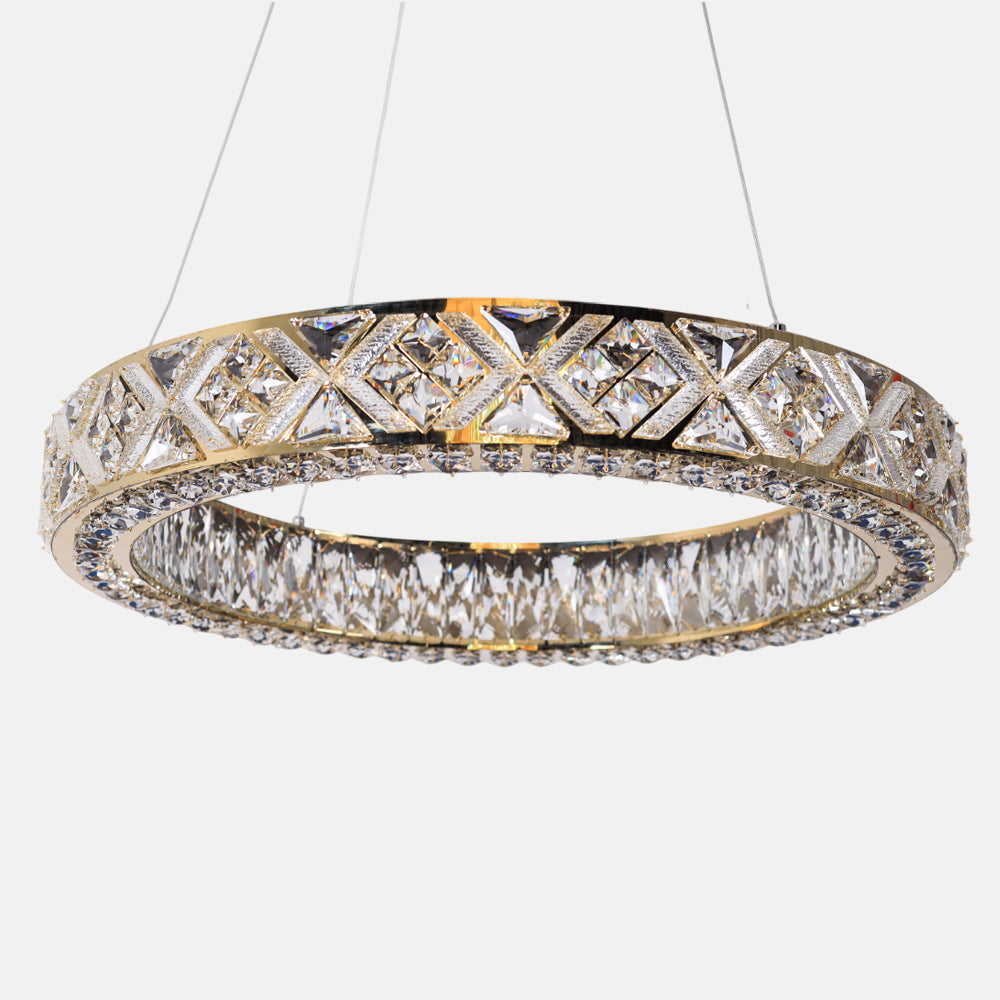 Chara Chandelier, Stainless Steel, 50×60cm - Solitaire Gold