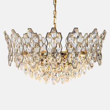 Caleroy Chandelier, 8 Lights, Stainless Steel, 50×40cm - Solitaire Gold