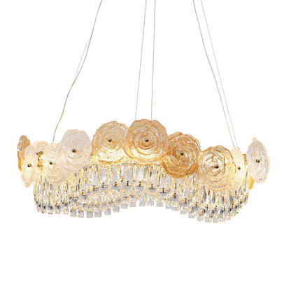 Elvina LED Chandelier, Stainless Steel, 50×60cm - Solitaire Gold-نجفة ليد إلفينا، استانلس ستيل، 50×60 سم - سوليتير ذهبي