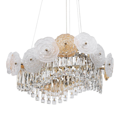 Elvina LED Chandelier, Stainless Steel, 50×60cm - Solitaire Gold-نجفة ليد إلفينا، استانلس ستيل، 50×60 سم - سوليتير ذهبي