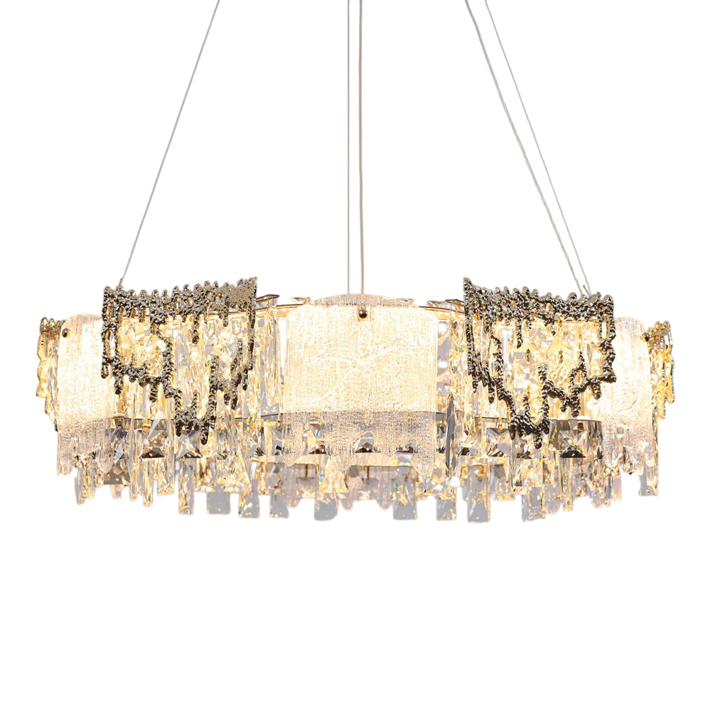Velmira LED Chandelier, Stainless Steel, 50×60cm - Solitaire Gold-نجفة ليد فيلميرا، استانلس ستيل، 50×60 سم - سوليتير ذهبي