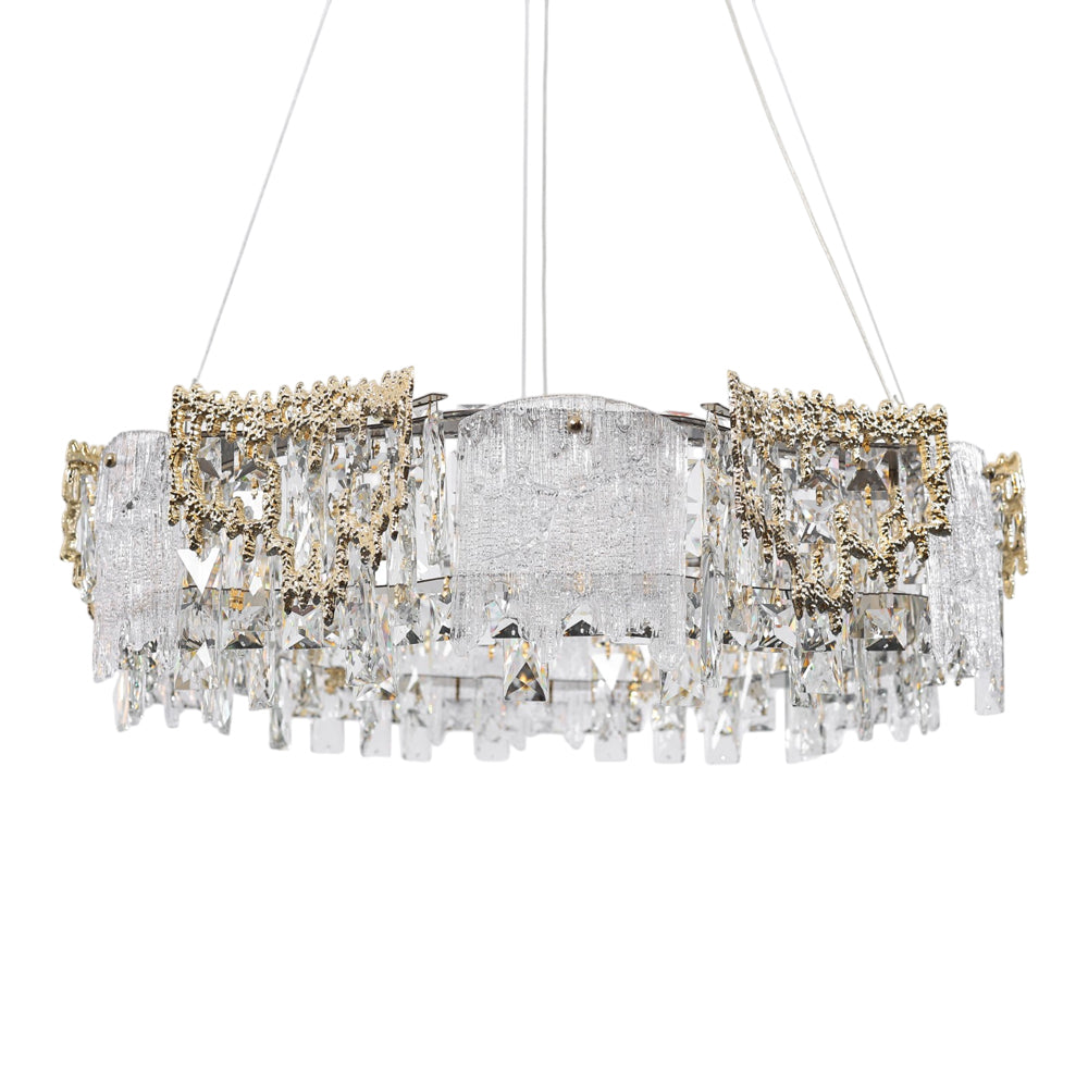 Velmira LED Chandelier, Stainless Steel, 50×60cm - Solitaire Gold-نجفة ليد فيلميرا، استانلس ستيل، 50×60 سم - سوليتير ذهبي